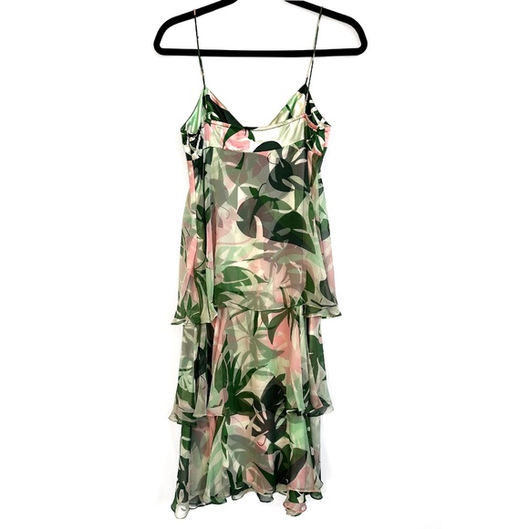 Tibi | Spaghetti Strap | Floral | 100% Silk Chiffon | Tiered Dress | Size 2 - Picture 2 of 5